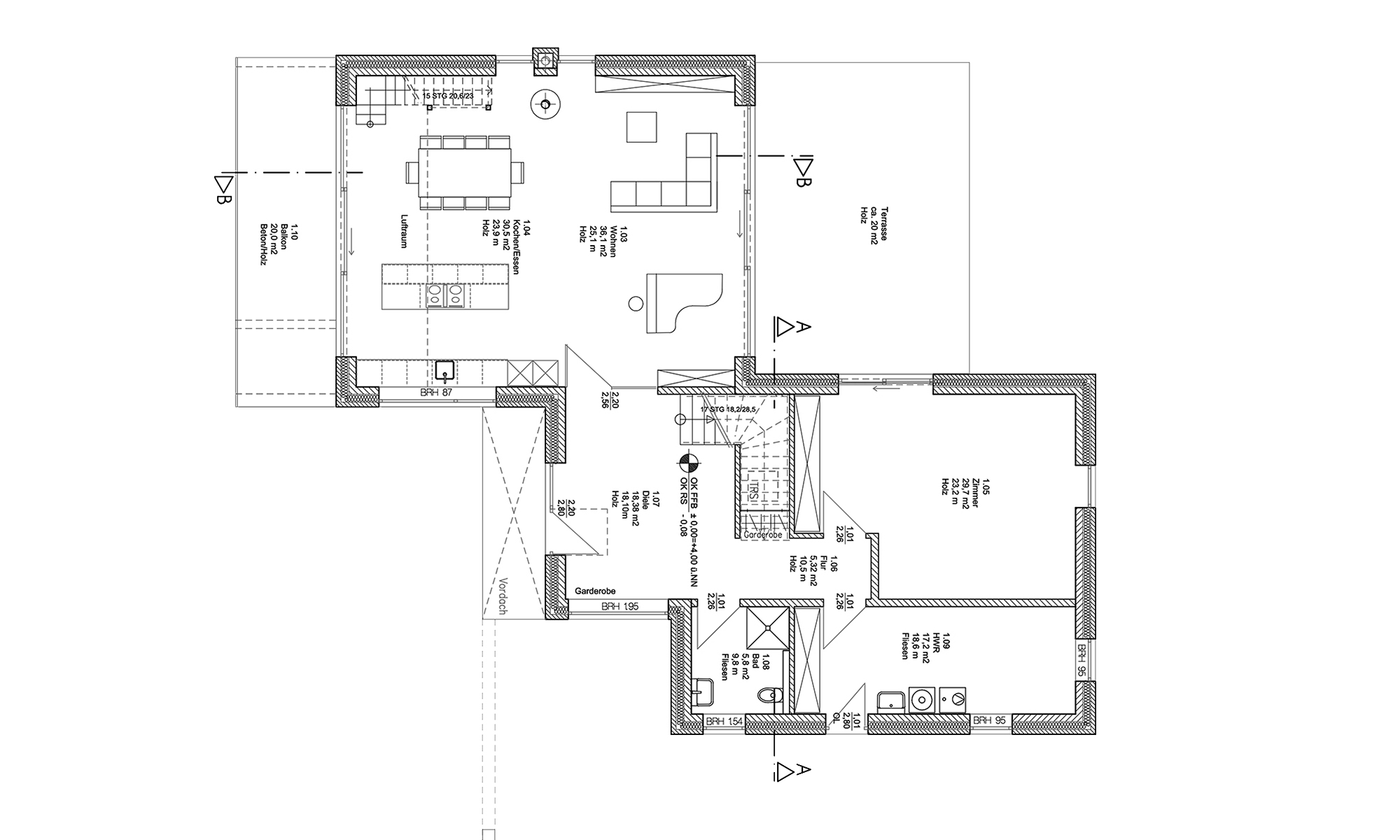 Grundriss Bestand Architekten Zeichnung