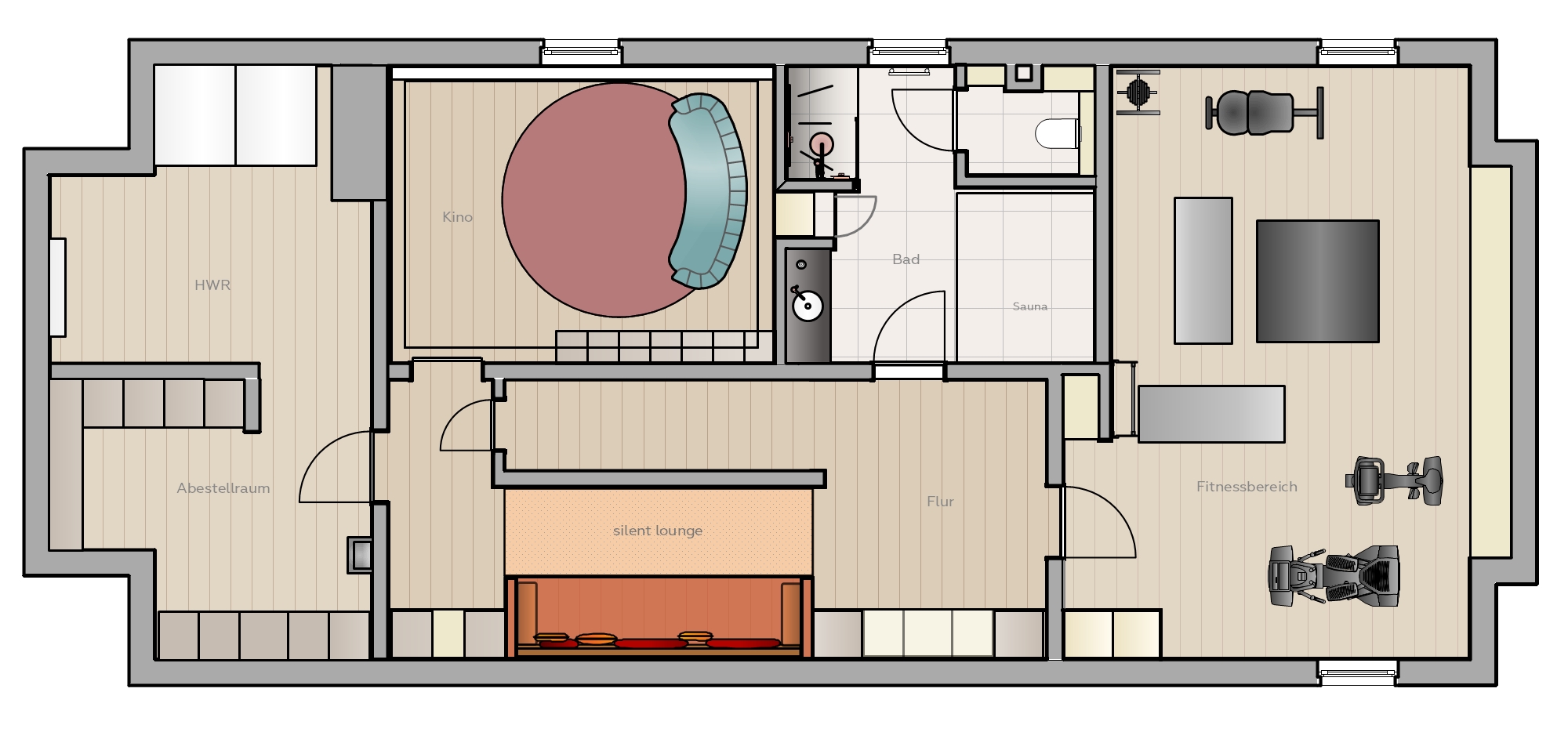 Grundriss KG Animationsgrundriss