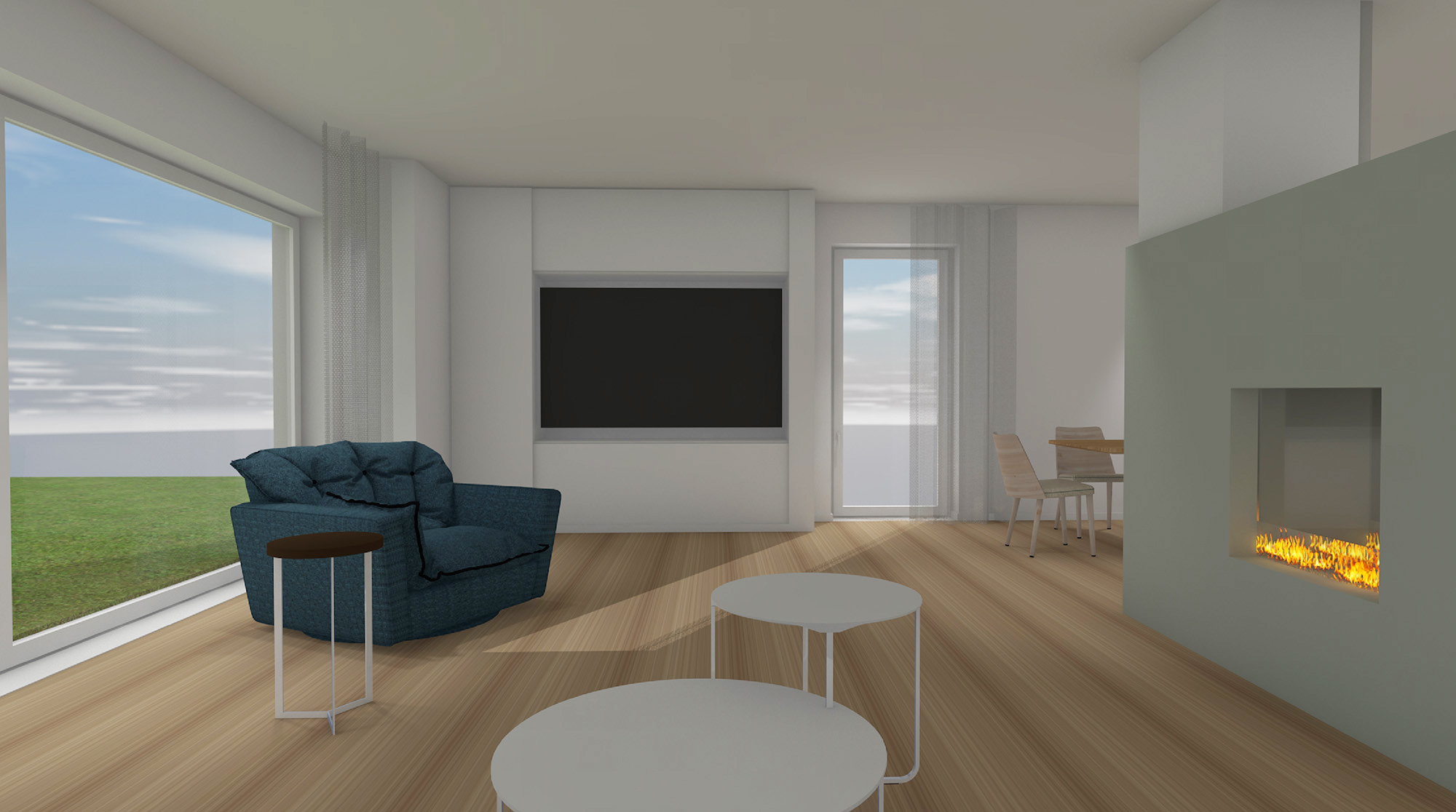 Perspektive Wohnzimmer Visualisierung 3D