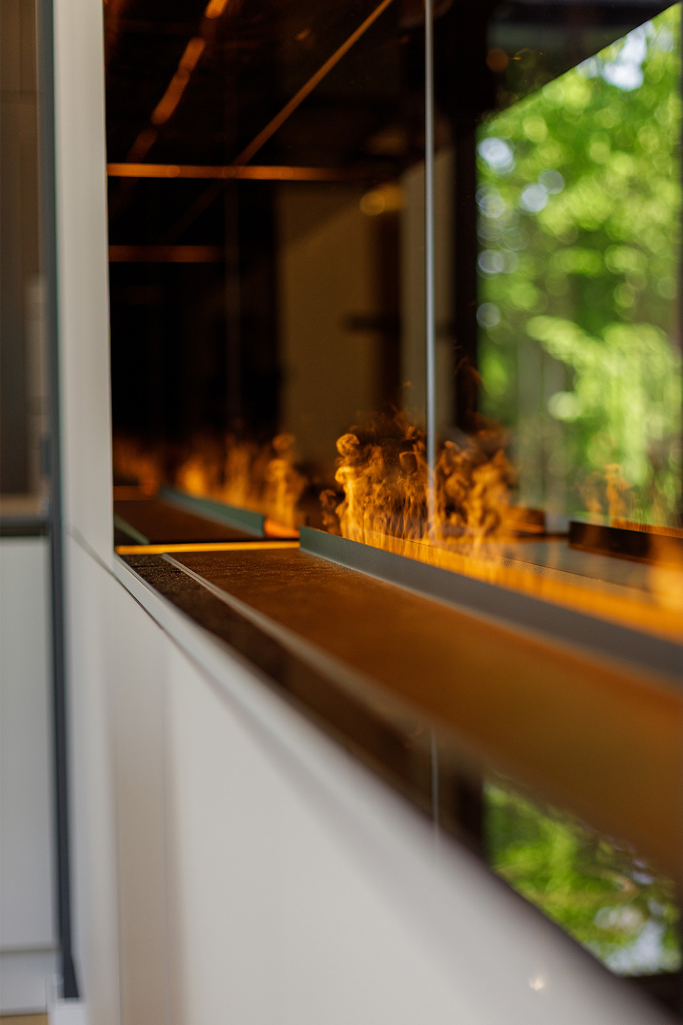 Kamin Wohnzimmer Verglasung Wasserdampf Kaminzimmer