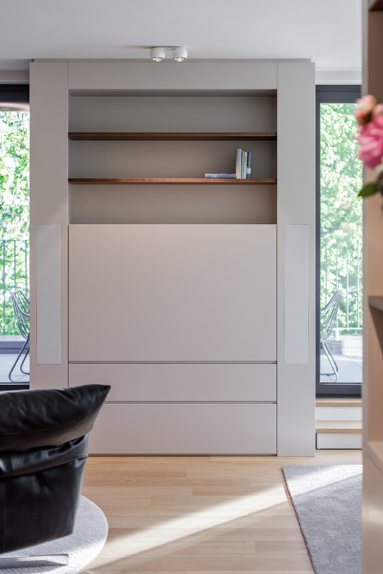 Wohnzimmer TV Schrank Schiebetuer Regal Einbauschrank