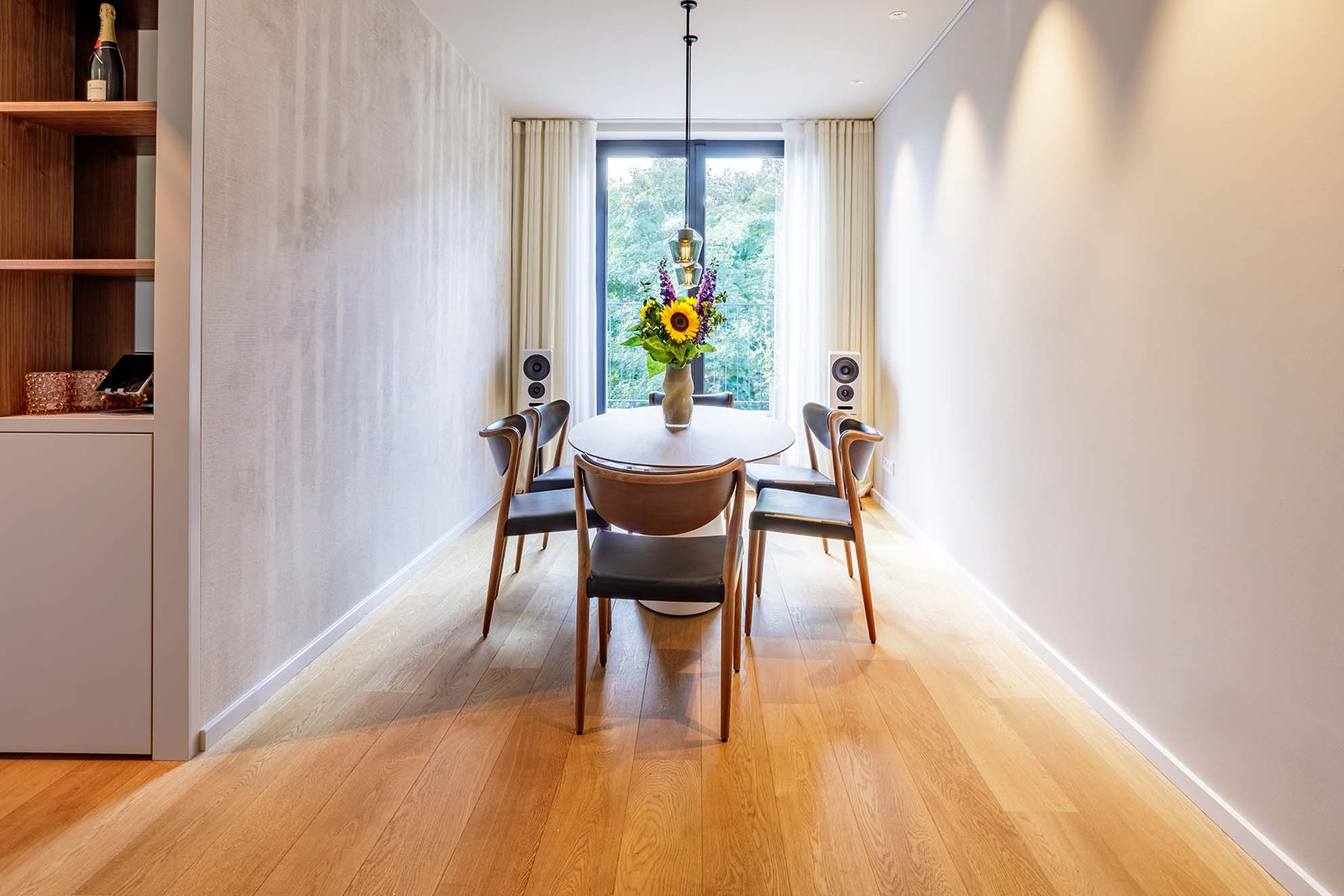 Innenarchitektur Umbau Raumkonzept Uhlenhorst modernes Esszimmer mit Panoramafenstern