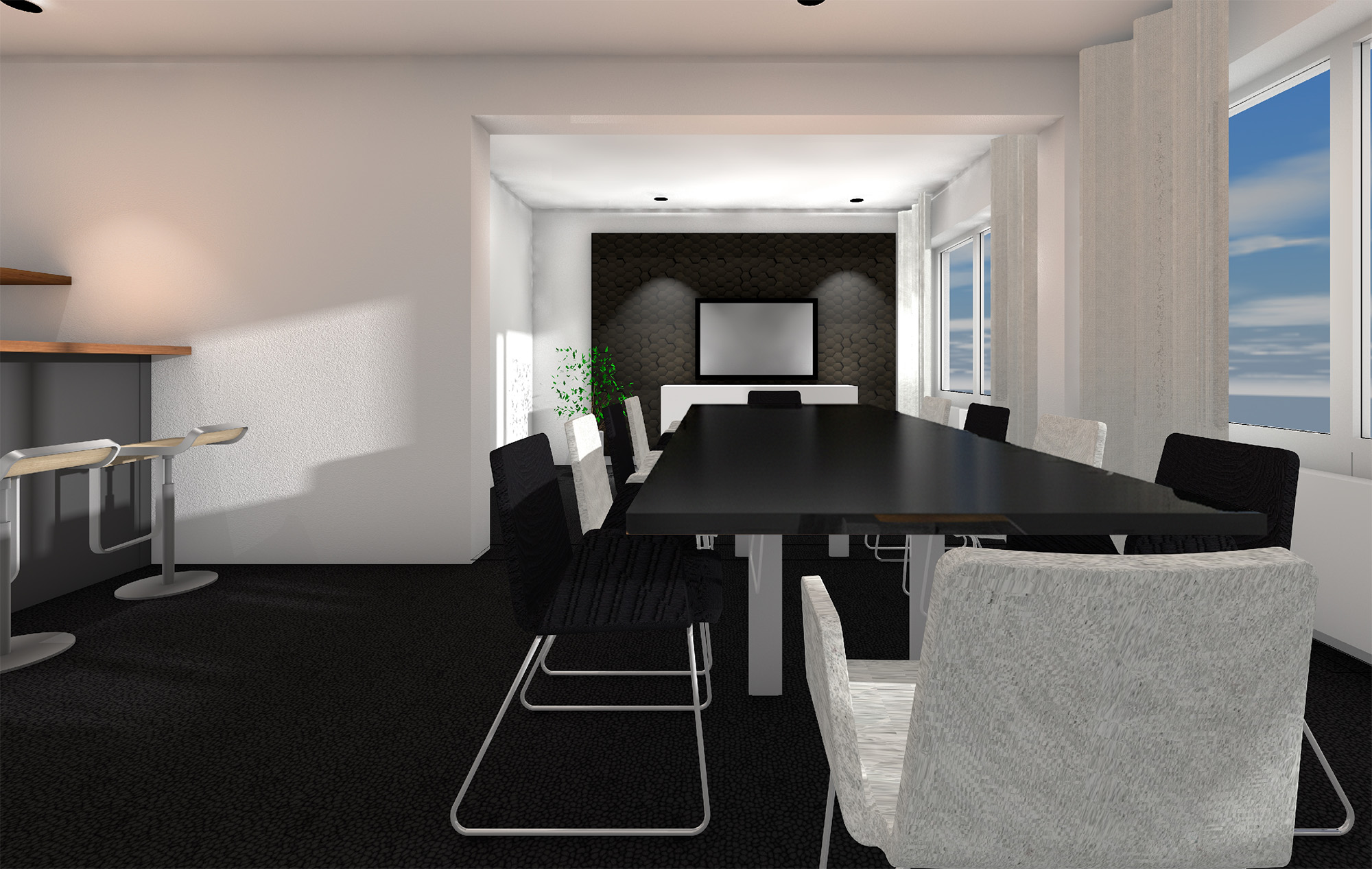 Visualisierung Besprechungsraum Innenarchitektur Konferenztisch Hamburg