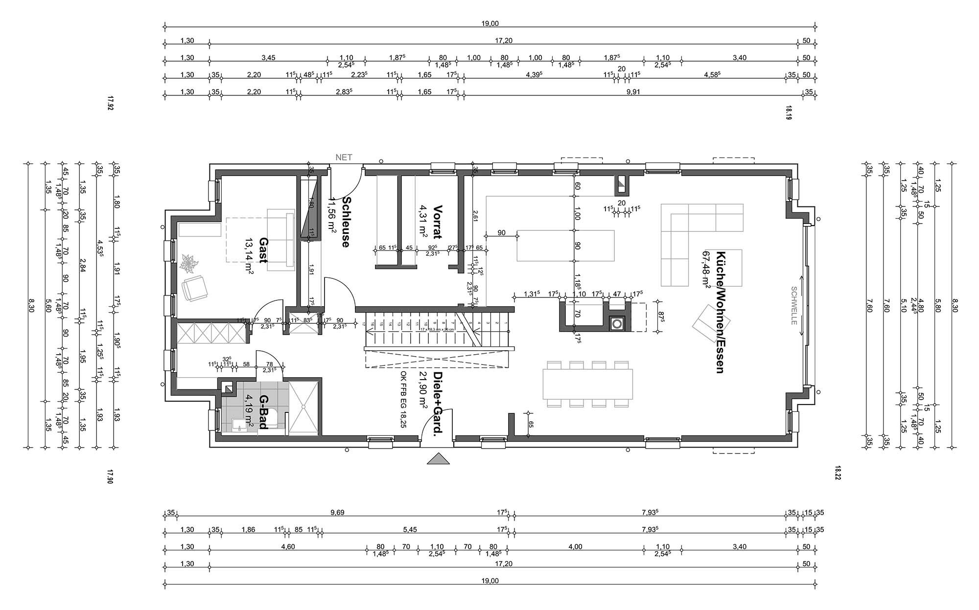Grundriss EG Architektenplan